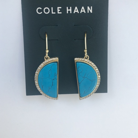 Cole Haan Half Moon Turquoise Drop Earrings - Picture 1 of 3
